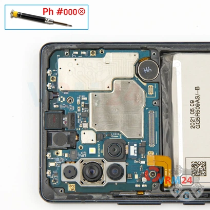 Cómo desmontar Samsung Galaxy A71 5G SM-A7160, Paso 13/1