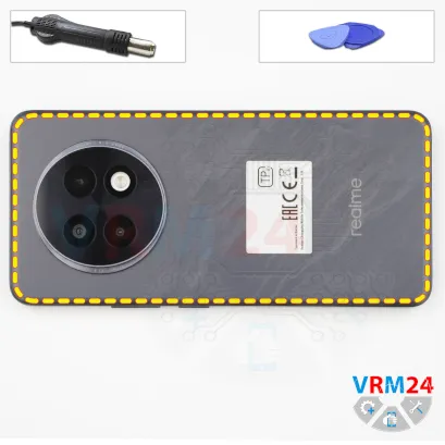 How to disassemble Realme 13+, Step 3/1