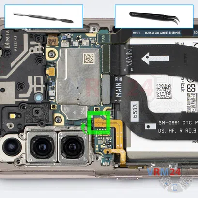 How to disassemble Samsung Galaxy S21 SM-G991, Step 7/1