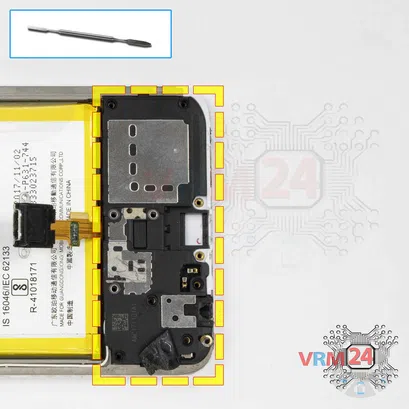 Como desmontar Oppo F5 Youth, Passo 10/1