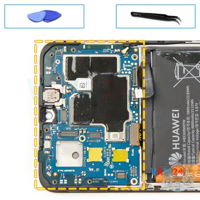 Como desmontar Huawei Nova Y70 por si mesmo, Passo 18/1