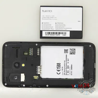 Как разобрать Alcatel OT PIXI 3 5017X, Шаг 2/2