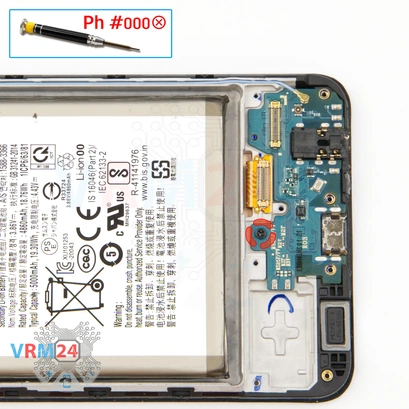Cómo desmontar Samsung Galaxy M32 SM-M325, Paso 15/1