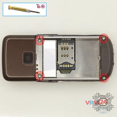 How to disassemble Nokia 8800 Arte RM-233, Step 3/1