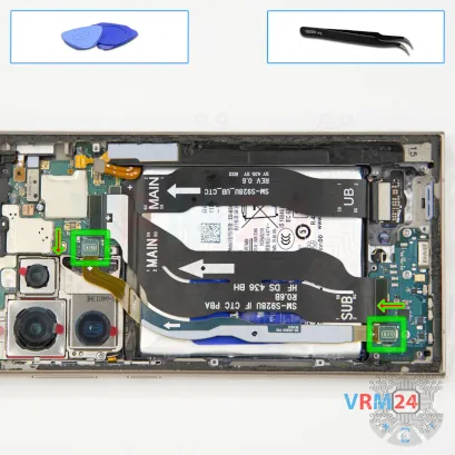 How to disassemble Samsung Galaxy S24 Ultra SM-S928, Step 10/1