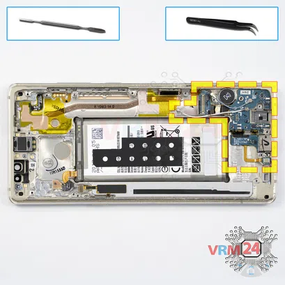 Cómo desmontar Samsung Galaxy Note 8 SM-N950, Paso 13/1