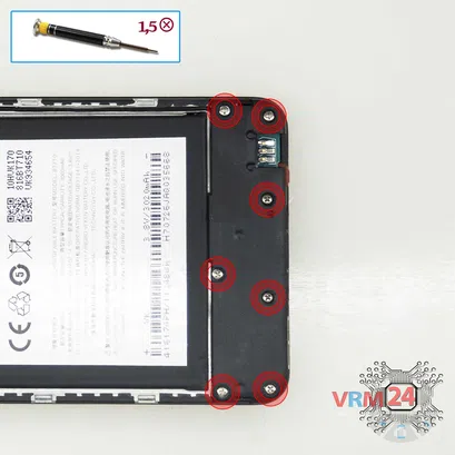 How to disassemble Meizu M5c M710H, Step 7/1