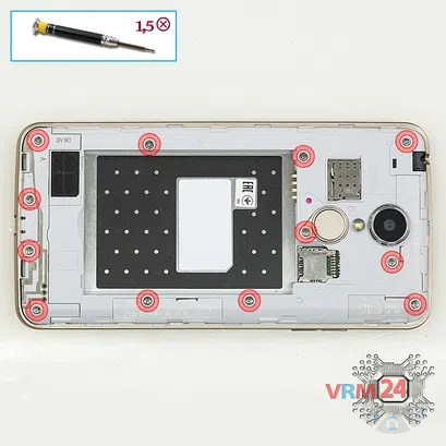 How to disassemble LG K8 (2017) X240, Step 3/1