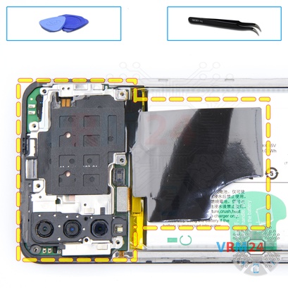 How to disassemble vivo Y20, Step 8/1