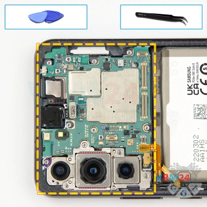 Cómo desmontar Samsung Galaxy S22 SM-S901, Paso 15/1