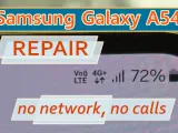 Reparación Samsung Galaxy A54 (A546) sin señal, no realiza llamadas. Reemplazo del chip amplificador de señal 77098b