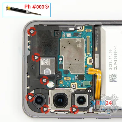 Como desmontar Samsung Galaxy S23 FE SM-S711 por si mesmo, Passo 13/1