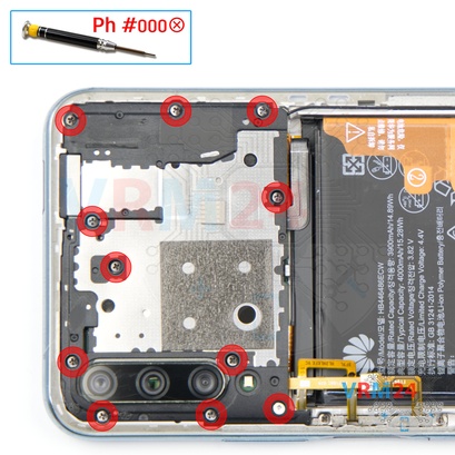 How to disassemble Huawei Y9s, Step 4/1