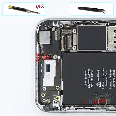 Cómo desmontar Apple iPhone 6S, Paso 10/2