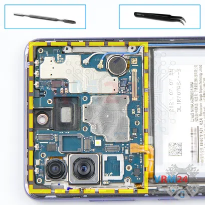 Cómo desmontar Samsung Galaxy A52 SM-A525, Paso 16/1
