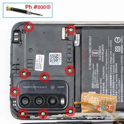Cómo desmontar Xiaomi Redmi 9T, Paso 4/1