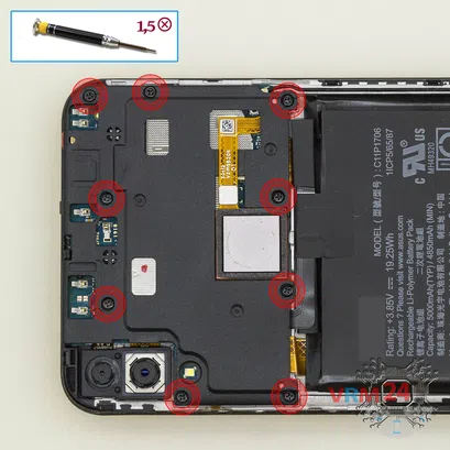 Cómo desmontar Asus ZenFone Max Pro ZB602KL, Paso 3/1