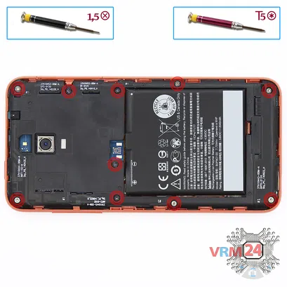 How to disassemble HTC Desire 610, Step 2/1