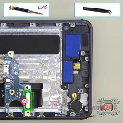 How to disassemble Nokia 6 (2017) TA-1021, Step 11/1