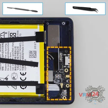 How to disassemble Nokia 3 (2017) TA-1032, Step 10/1