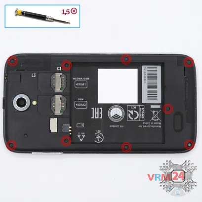How to disassemble Lenovo A850, Step 3/1