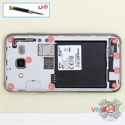 How to disassemble Samsung Galaxy J5 SM-J500, Step 3/1