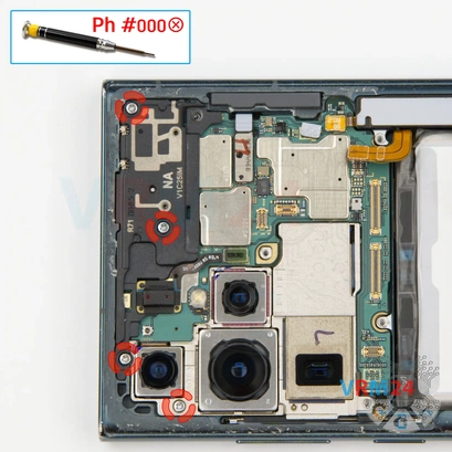 Cómo desmontar Samsung Galaxy S22 Ultra SM-S908, Paso 13/1