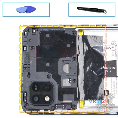 Como desmontar Xiaomi Redmi 10A por si mesmo, Passo 7/1