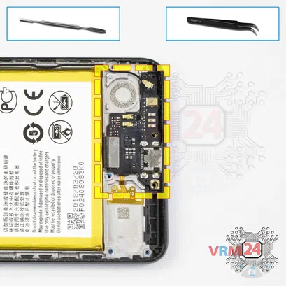 Cómo desmontar ZTE Blade A7 Vita, Paso 11/1