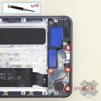 How to disassemble Nokia 6 (2017) TA-1021, Step 9/1