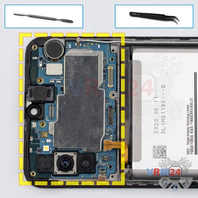 Cómo desmontar Samsung Galaxy M21 SM-M215, Paso 16/1