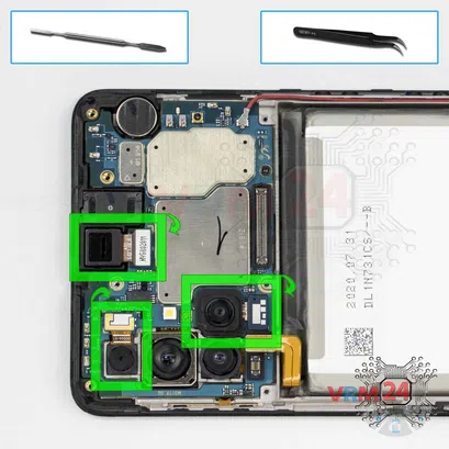 Cómo desmontar Samsung Galaxy M31s SM-M317, Paso 11/1