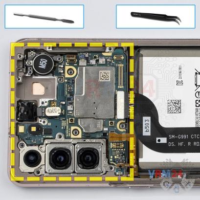 Cómo desmontar Samsung Galaxy S21 SM-G991, Paso 13/1