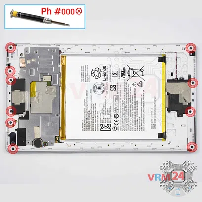 Como desmontar Lenovo Tab 4 TB-8504X, Passo 5/1