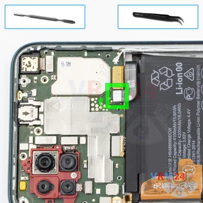 Como desmontar Huawei P40 Lite, Passo 5/1
