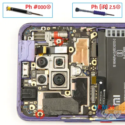 Como desmontar Xiaomi POCO F2 Pro por si mesmo, Passo 13/1