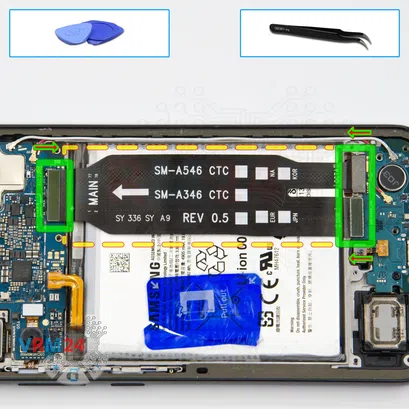 Como desmontar Samsung Galaxy A34 SM-A346 por si mesmo, Passo 9/1