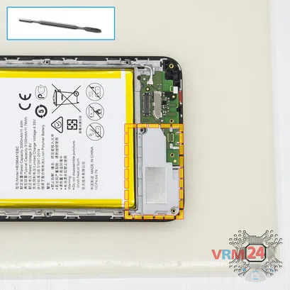 How to disassemble Huawei Y6II, Step 7/1