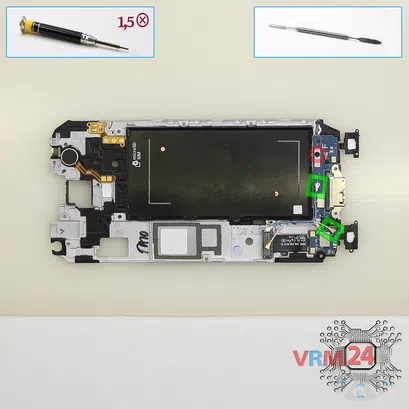 Cómo desmontar Samsung Galaxy S5 SM-G900, Paso 13/1