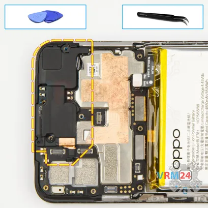 Como desmontar Oppo A52 por si mesmo, Passo 15/1