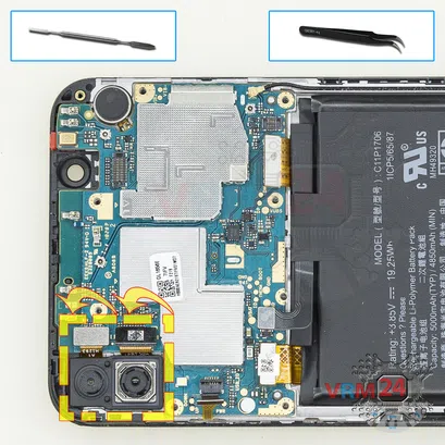 Como desmontar Asus Zenfone Max Pro (M1) ZB601KL por si mesmo, Passo 13/1