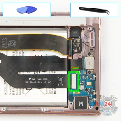 Cómo desmontar Samsung Galaxy Note 20 Ultra SM-N985, Paso 15/1