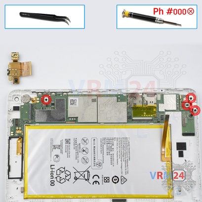 Como desmontar Huawei MediaPad T1 8.0'' por si mesmo, Passo 11/1