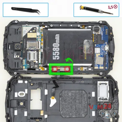 How to disassemble Doogee S60 Lite, Step 9/1