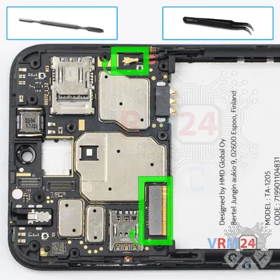 Cómo desmontar Nokia 1.3 TA-1205, Paso 9/1