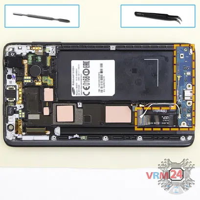 Cómo desmontar Samsung Galaxy Note Edge SM-N915, Paso 9/1