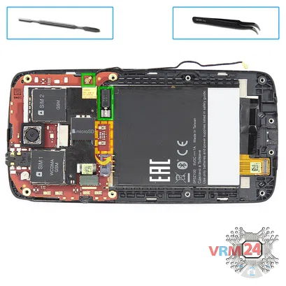 How to disassemble HTC Desire 500, Step 8/1