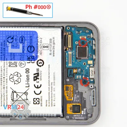 Como desmontar Samsung Galaxy S23 FE SM-S711 por si mesmo, Passo 11/1