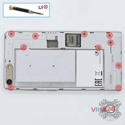 Cómo desmontar Huawei Ascend G6 / G6-L11, Paso 2/1