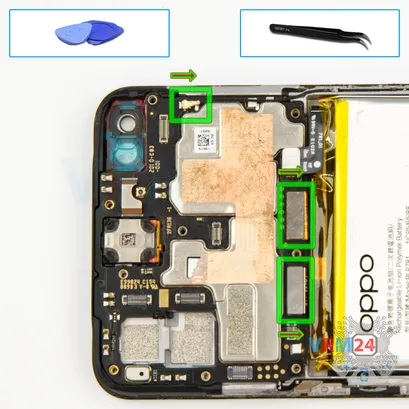 Como desmontar Oppo A52 por si mesmo, Passo 17/1